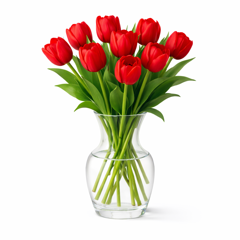 Kytice červených tulipánů